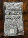 Gold Coast 3 Pc. Kitchen Set Potholders Oven Mitt Gift New Blue Floral. Fixed Price $15.99.