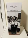 Tahari Home 5 Piece Stainless Steel Kitchen Utensil Set With Ceramic Crock - Nib. Fixed Price $15.00.