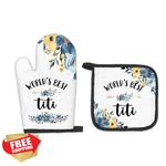 Fiicy Titi Gifts Oven Mitts Pot Holders Set Heat Resistant Kitchen. Fixed Price $31.99.