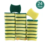 24 Pcs Kitchen Cleaning Sponge Multi Purpose Dish Scouring Pads. Fixed Price $13.99.