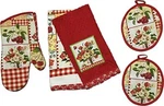 Of 5, Floral Design 100% Cotton Printed Kitchen Set, 2 Kt, Pt, Ovenmitt. Fixed Price $15.99.