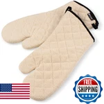 San Jamar 817TM Heavy Duty Terry Cloth Temperature Protection Oven Mitt, 17" Len. Fixed Price $45.40.