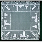 Heritage Lace Harbor Lights White Topper 41" X Tablecloth Den Bedroom. Fixed Price $49.00.