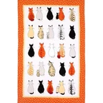 Ulster Weavers Kitty Cats Waiting Multi-color 100% Cotton Tea Towel 29" X 18". Fixed Price $12.60.