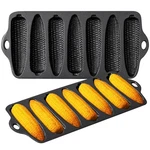 2 Pcs Cast Iron Stick Pan Bread Molds 7 Corncob Corndog Baking Oven Bbq. Fixed Price $52.34.