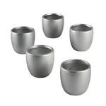 Smooth Round Favor Flower Pot, Silver, Set Of 5. Fixed Price $23.67.
