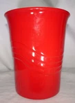 Le Gourmet Chef Stoneware Kitchen Utensil Holder Solo Cup Red 7" 6" Vguc. Fixed Price $11.99.