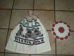 Vintage 2 Piece Hand Crochet Hot Pad Potholder Multicolor Towel Teddy Bear. Fixed Price $22.99.