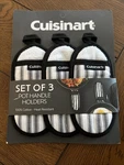 Cuisinart Pot Handle Holders Set Of 3 Black & White Stripe 100% Cotton New. Fixed Price $12.98.