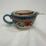 Pioneer Woman Dazzling Dahlias 4 Pc Ceramic Measuring Bowl Nesting Cup Set. Fixed Price $22.50.