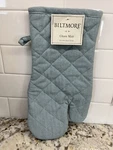 New Biltmore Estate Oven Mitt 100% Cotton Teal Blue 13" X 7". Fixed Price $14.99.