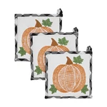 Annie Black Check Pumpkin Trivet/pot Holder SET/3 8X8 Vhc Brands Quilted. Fixed Price $20.95.