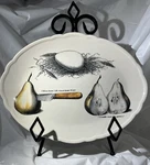 Creative Co-op Stoneware Hand Painted Design Pear & Nest Platter. Fixed Price $19.95.