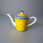 Metropolitan Museum Art Forget Not Coffee Tea Pot Yellow + Blue Porcelain Mma. Fixed Price $39.00.