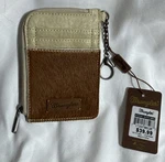 Wrangler Aztec Print Mini Zip Wallet Credit Card Holder Tan Hair On Hide Nwt. Fixed Price $12.99.