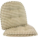 Comfortable Gripper Chair Pads, Set Of 2, Gingham Natural. Fixed Price $47.99.