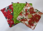 Christmas Poinsettia Green Quilted Hot Pad Pot Holders Kitchen. Fixed Price $19.99.