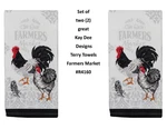 Kay Dee Designs "rooster Farmer Market" R4160 Set Of (2) Two Terry Towels 16X26. Fixed Price $18.49.
