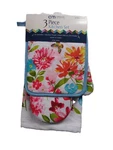 New 3 Piece Kitchen Classic Potholder And Oven Mitt Towel Set #c. Fixed Price $9.99.