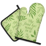 Dyjybmy The Food Has Weed Funny Oven Mitts And 11.2X6.9X1.57IN, Green. Fixed Price $22.96.