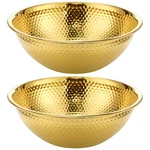 Acellegic 2 Pack Gold Hammered Stainless Steel Salad Bowls 13"X4.3" Round Mix.... Fixed Price $53.77.