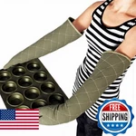 Linwnil 24" Heat Resistant Oven Gloves Cotton Mitts Kitchen Bbq. Fixed Price $38.92.