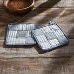 Vhc Sawyer Mill Blue Ticking Pot Holder Set Of 2 Farmhouse. Fixed Price $13.95.
