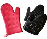New Lot Of 3 Silicone Oven Mitts Red Full Size & Pair Two Black Mittens Nwot. Fixed Price $9.03.