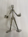 Spoon Sculpture Stand With Salt Pepper Shaker/napkin Holder- Forked Up Art. Fixed Price $20.00.