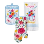 Kitchen Towel Oven Mitt Pot Holder Set. Fixed Price $9.57.