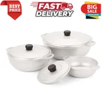 Imusa 3PC Caldero Set Cast Aluminum Dutch Oven Pots With Lids 1.5-5.2QT. Fixed Price $44.89.