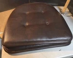 Gripper Non Slip 16"X17" Faux Brown Leather Tufted Chair Cushions Set Of 2. Fixed Price $23.00.
