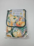 Vintage Style Kitchen Inspiration Citrus Set Of 3 Apron, Pot Holder, Oven Mitt. Fixed Price $9.99.