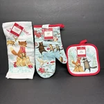 Woodland Animals Christmas Kitchen Towel, Pot Holder Oven Mit Holiday Time. Fixed Price $14.39.