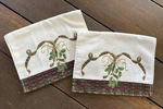 Pair Lenox Christmas Holiday Nouveau Finger Tip Towels Holly Ribbons Pattern New. Fixed Price $20.13.