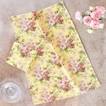 April Cornell Apple Blossom Floral Tea Towel Set Of 2 Yellow Pink Green. Fixed Price $21.60.