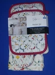 Ogee Tile Kitchen Towels, Pot Holders & Oven Mitt 5 Piece Set, Multicolor/red. Fixed Price $7.99.