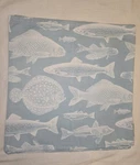 Pair Boutique Designer Canvas Fish Print Pillow Covers Jasper Montauk Coastal. Fixed Price $75.00.