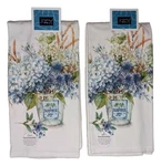 Set Of 2 Bohemian Blue Hydrangea Bouquet Terry Kitchen Towels By Kay Dee Designs. Fixed Price $18.95.