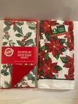 Spring 2 Pc Kitchen Floral Poinsettia Towel Holly Dish Drying Mat. Fixed Price $16.79.