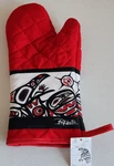 Nwt! Wild Coast Raven Bill Helin Oven Mitt/glove Made Canada Red/black/white. Fixed Price $20.00.