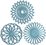 Set Of 3 Silicone Trivet Mat Non-slip & Heat Resistant Modern Kitchen Hot Pads. Fixed Price $17.99.