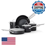 Calphalon Hard-anodized Nonstick 10-PIECE Cookware Set Oven Safe. Fixed Price $469.06.
