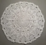 Vintage 19" Handmade White Crochet Doily Lace Table Centerpiece Scalloped Edge. Fixed Price $18.99.