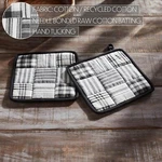 Sawyer Mill Black Pot Holder Patchwork Blocks 8X8 Vhc Brands Set Of 2. Fixed Price $14.41.