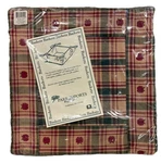 Park Designs Spiced Apple Folding Bread Basket 8X8 Red Beige Plaid Farmhouse New. Fixed Price $15.99.