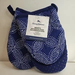 Tommy Bahama Island Tile Cotton Blue/white Mini Mitt Set (2-PACK). Fixed Price $15.99.
