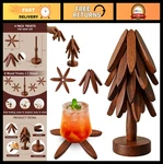 Natural Wooden Trivets Set - Heat Resistant Coasters For Hot Dishes & Pots. Fixed Price $39.99.