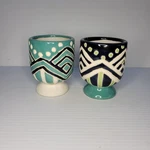 Pair Of Anthropologie Bird Planter Vases Jardiniere Pottery 3.75 Diam. Fixed Price $44.00.