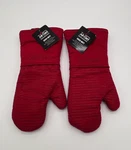 Nwt Two All-clad Metalcrafters Chili Red Oven Mitts W/ Easy Grip Silicone Pair. Fixed Price $26.99.